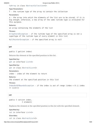 ArrayList (Java Platform SE 8 ) .